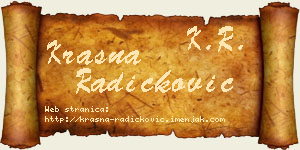 Krasna Radičković vizit kartica